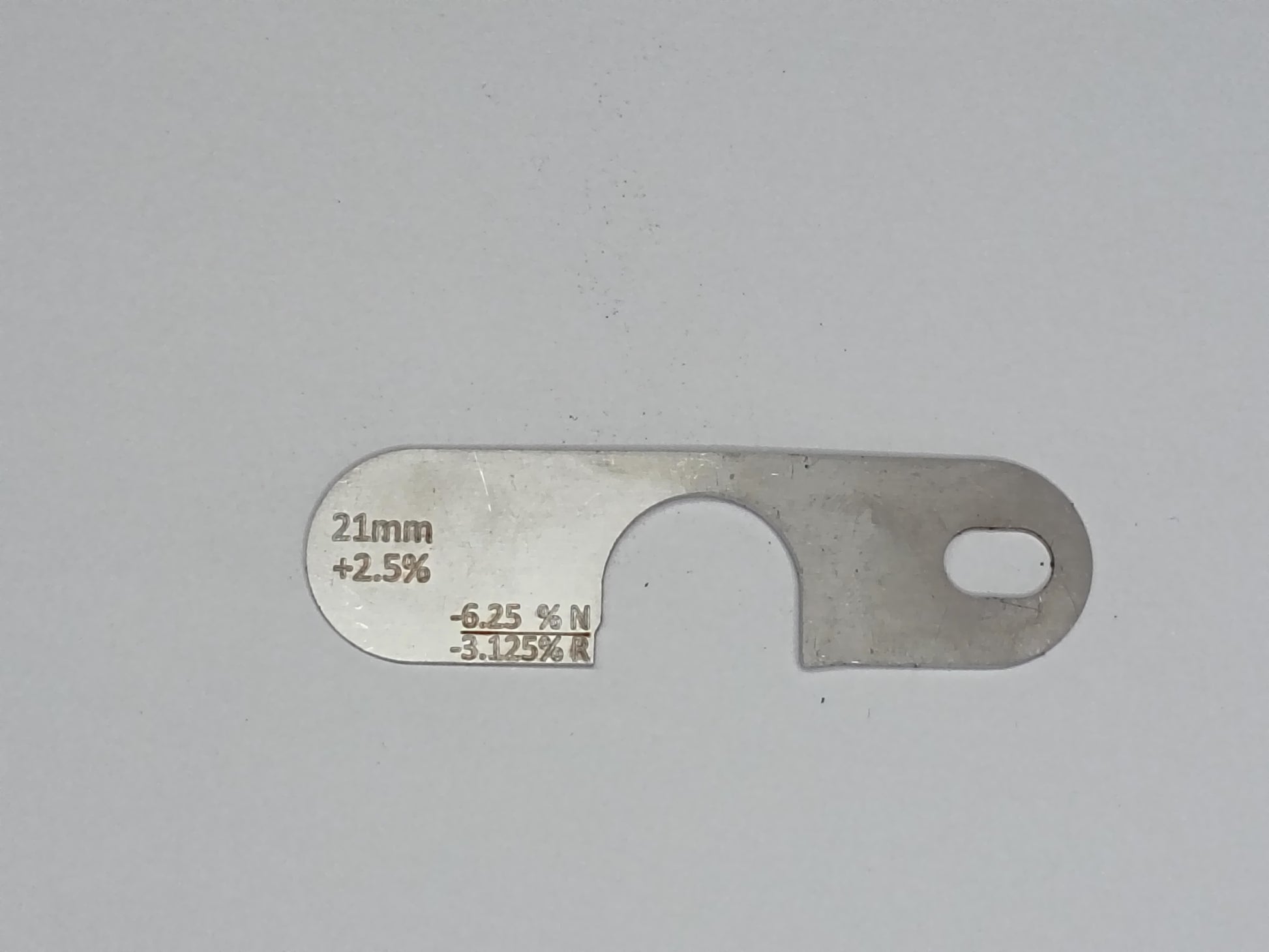 wire rope and sheave gauge  on a grey background