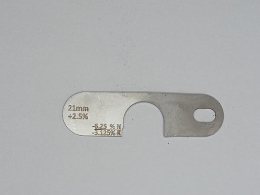 wire rope and sheave gauge  on a grey background