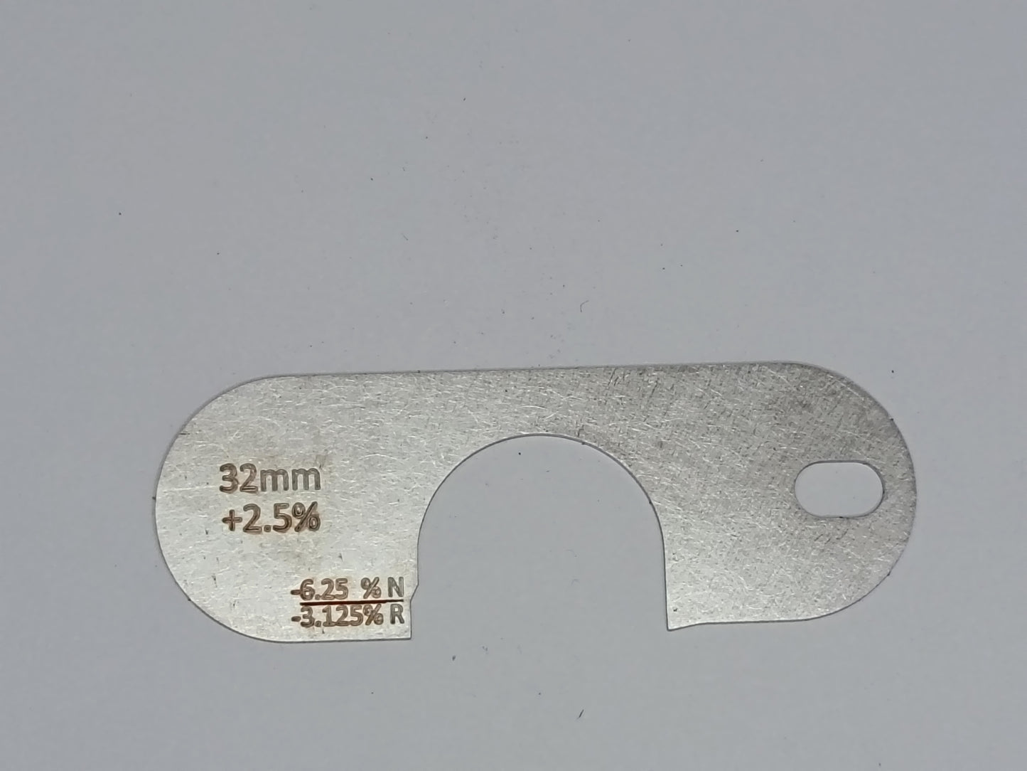 wire rope and sheave gauge  on a grey background