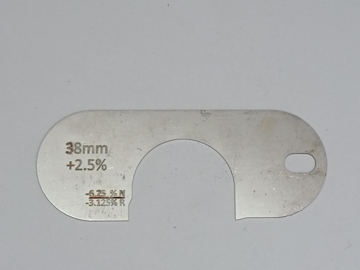 wire rope and sheave gauge  on a grey background