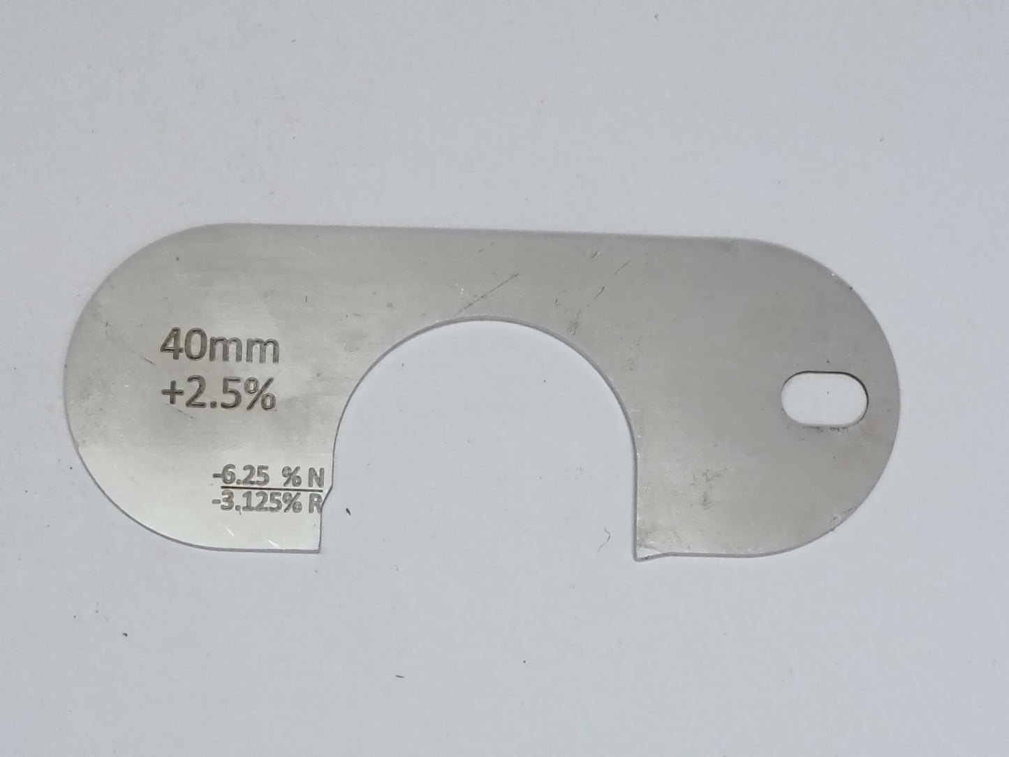 wire rope and sheave gauge  on a grey background