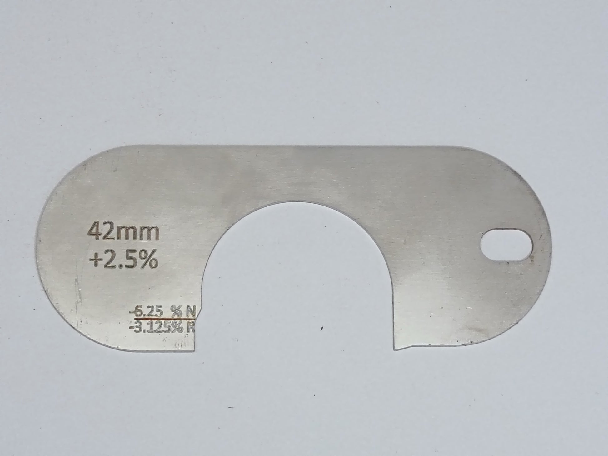 wire rope and sheave gauge  on a grey background