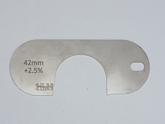 wire rope and sheave gauge  on a grey background